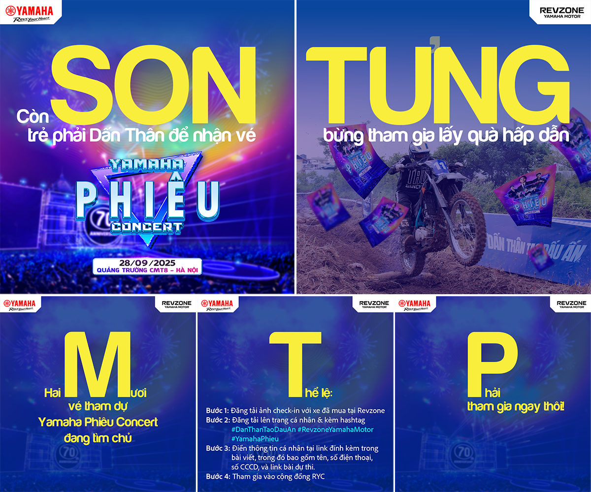 DẤN THÂN, NHẬN VÉ YAMAHA PHIÊU CONCERT TỪ REVZONE YAMAHA MOTOR