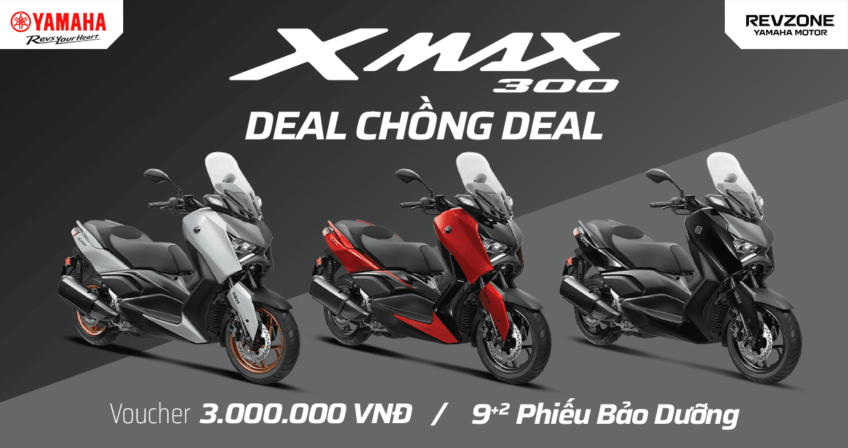 Revzone Dealstorm – Ưu đãi 1-0-2, XMAX 300 “Deal Chồng Deal”