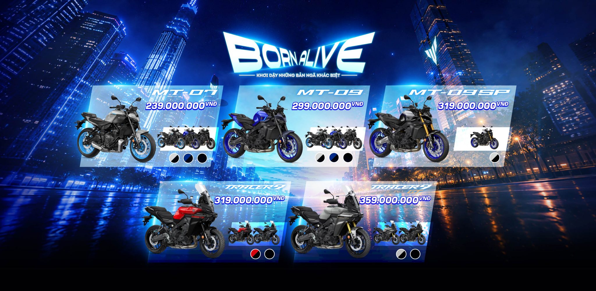 Chính Thức Công Bố Giá Xe Yamaha MT-09, MT-09SP, MT-07, Tracer 9, Tracer 9 GT 2026